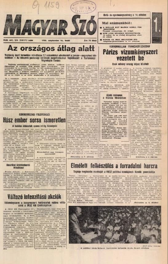 Magyar Szó, 43. évf. 1986. szeptember 16. 255. sz. 1–20. oldal