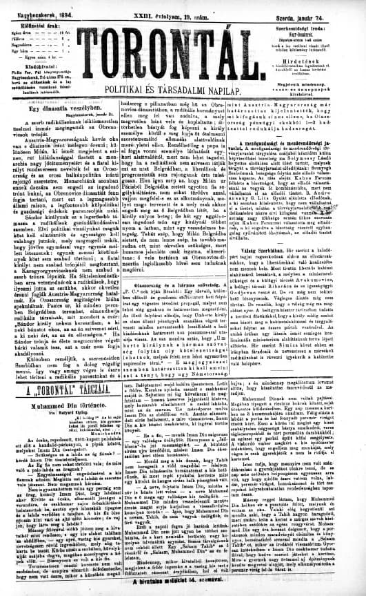 Torontál, 23. évf. 1894. január 24. 19. sz.