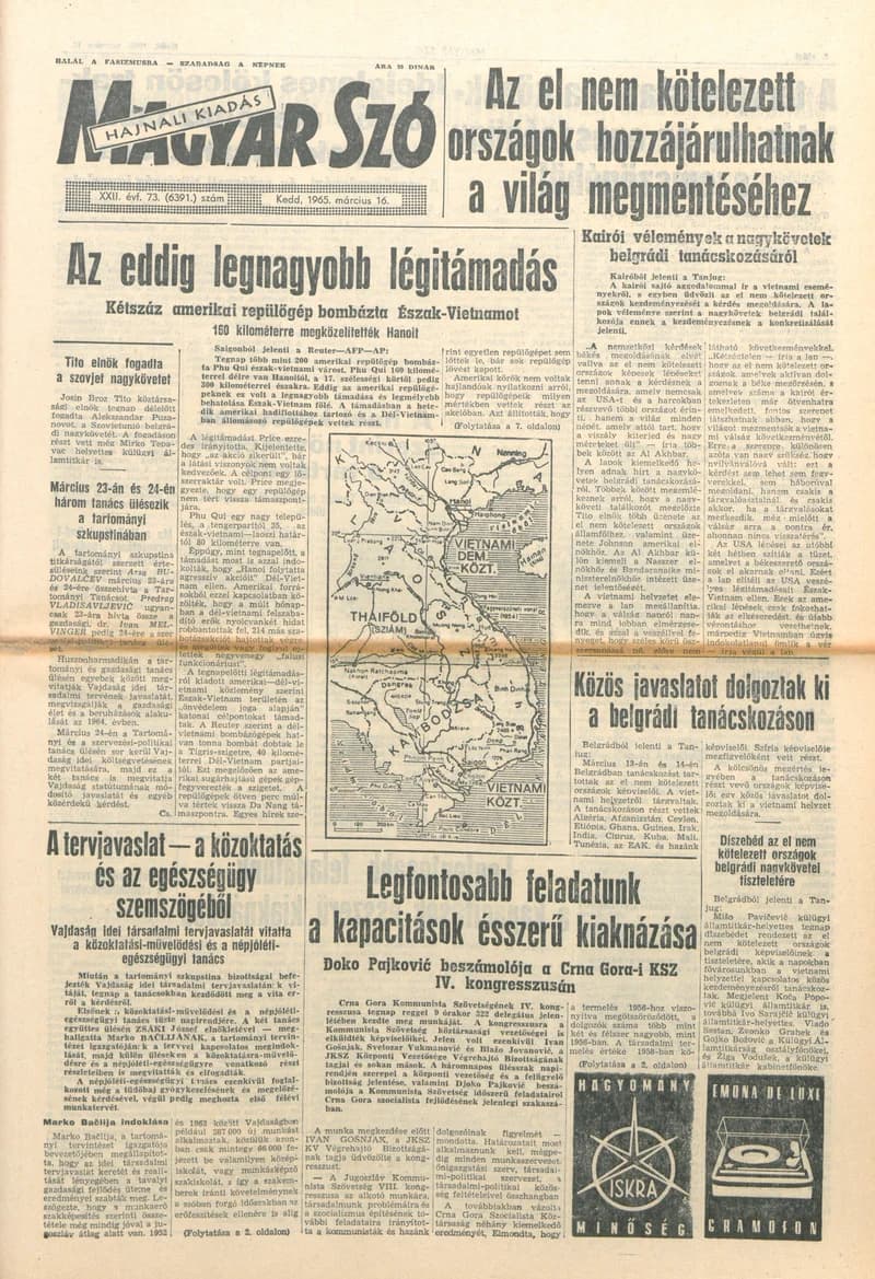 Magyar Szó, 22. évf. 1965. március 16. 16. sz. 1–16. oldal