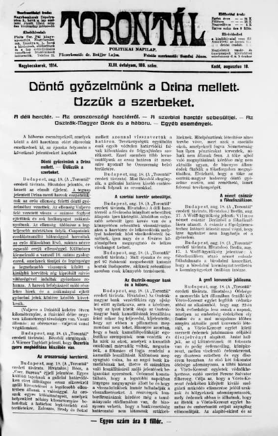 Torontál, 43. évf. 1914. augusztus 18. 186. sz.