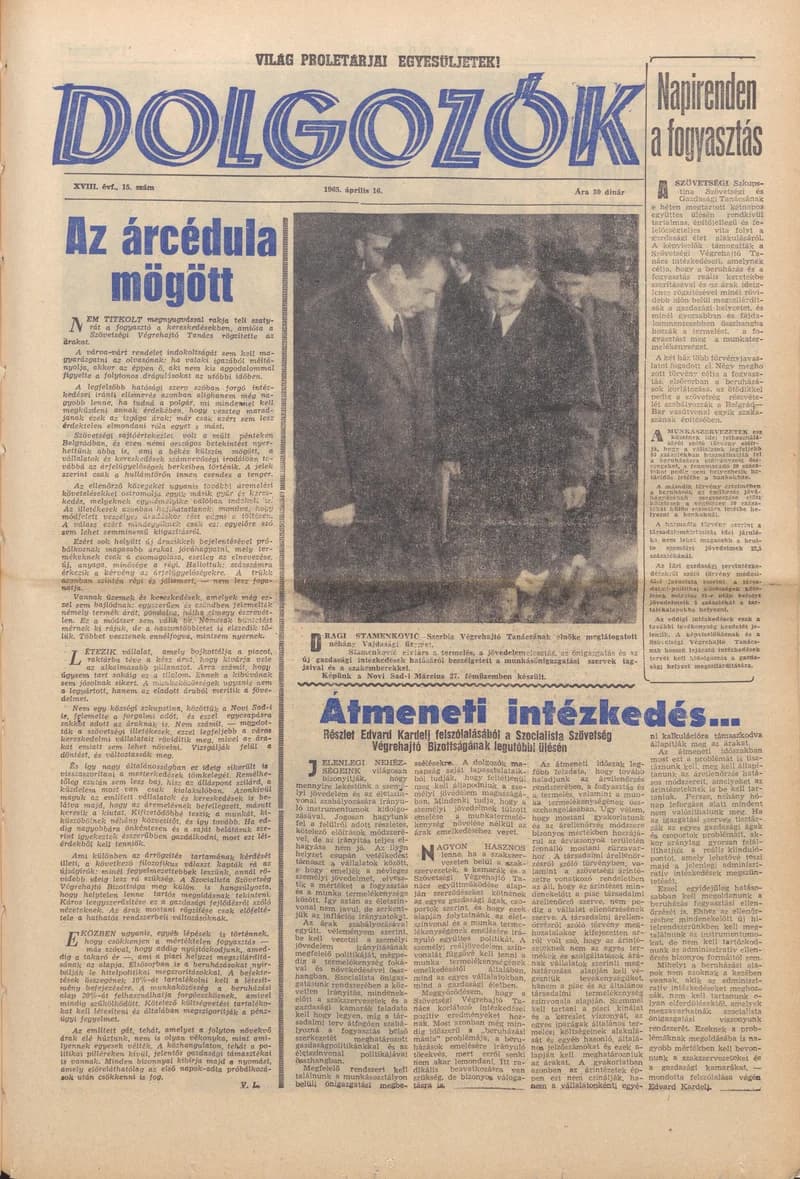 Dolgozók, 19. évf. 1965. április 16. 15. sz.