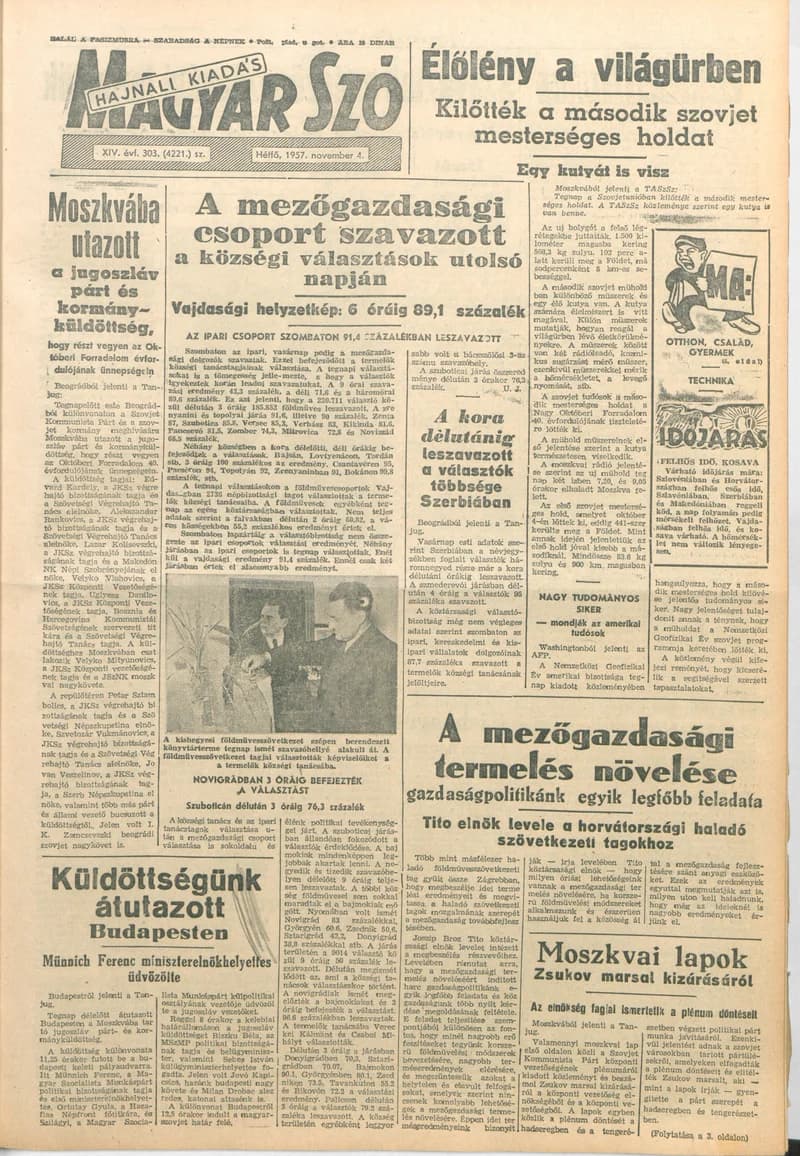 Magyar Szó, 14. évf. 1957. november 4. 303. sz. 1–14. oldal