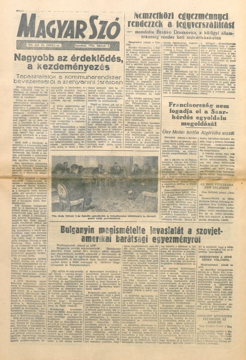 Magyar Szó, 13. évf. 1956. február 4. 32. sz. 1–12. oldal