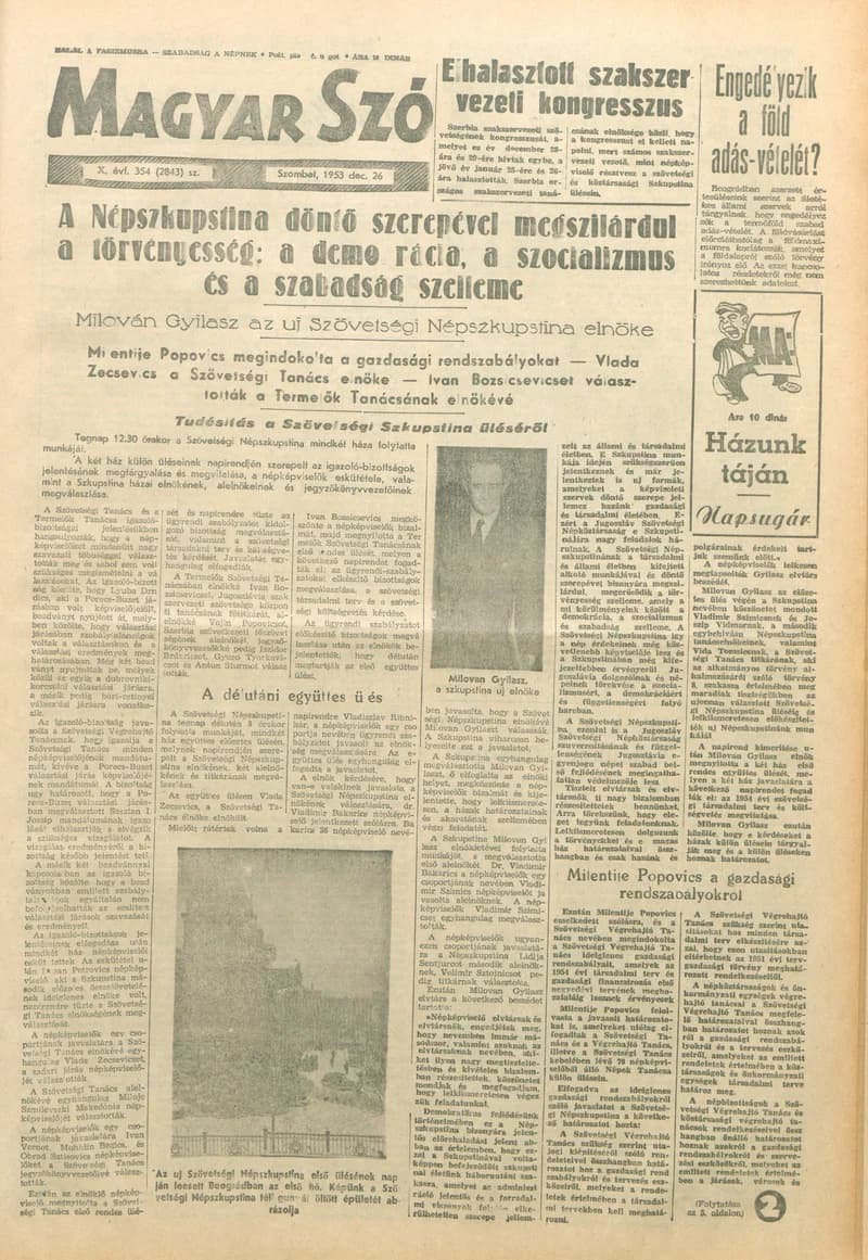 Magyar Szó, 10. évf. 1953. december 26. 354. sz. 1–12. oldal