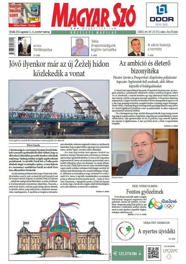 Magyar Szó, 73. évf. 2016. augusztus 13. – 14. 187. sz. 1–44. oldal