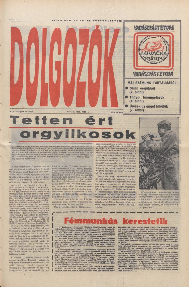 Dolgozók, 26. évf. 1972. augusztus 4. 31. sz.