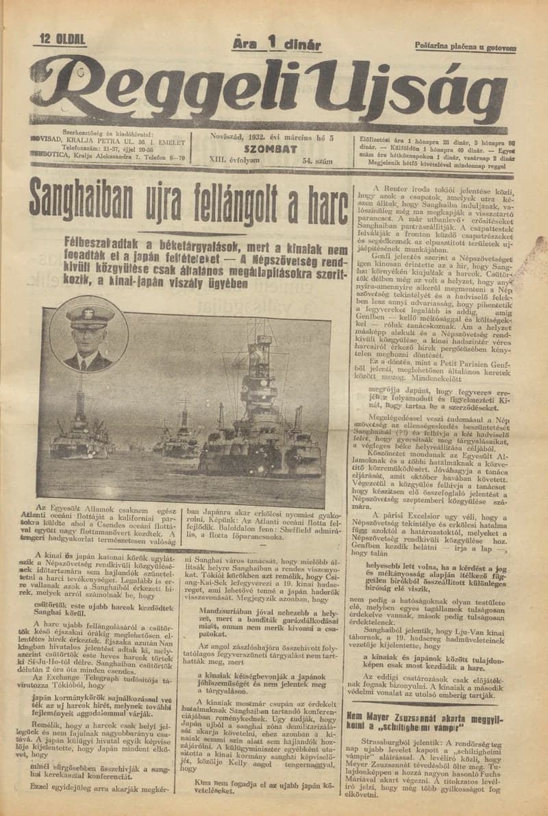 Reggeli Újság, 13. évf. 1932. március 5. 54. sz.