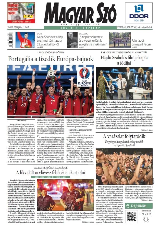 Magyar Szó, 73. évf. 2016. július 11. 158. sz. 1–20. oldal