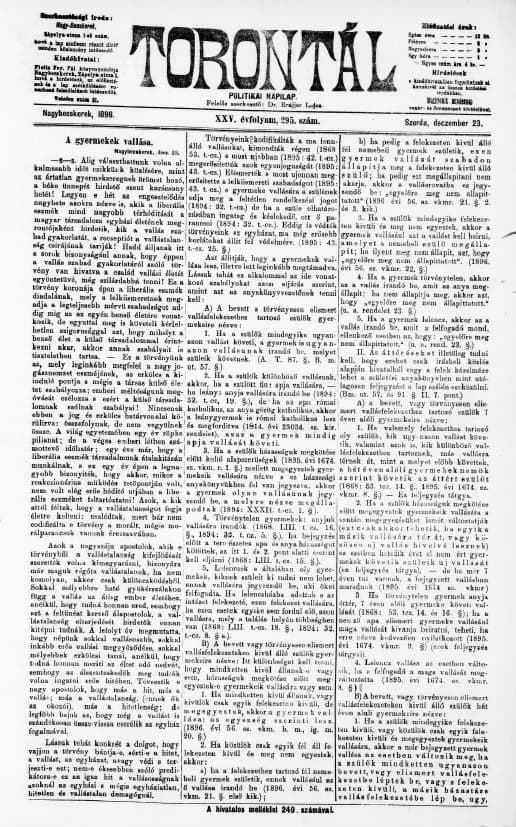 Torontál, 25. évf. 1896. december 23. 295. sz.
