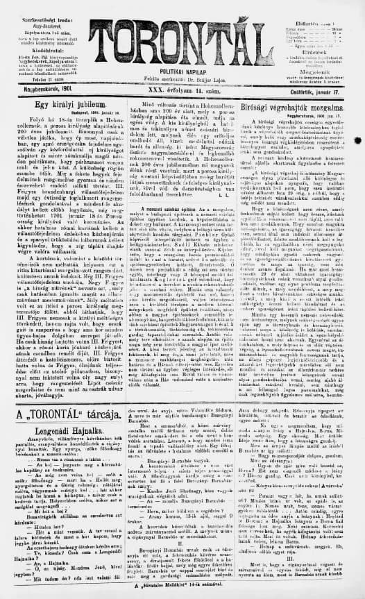 Torontál, 30. évf. 1901. január 17. 14. sz.