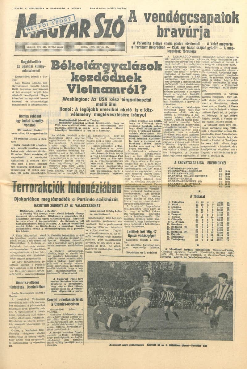 Magyar Szó, 23. évf. 1966. április 25. 113. sz.