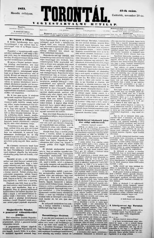 Torontál, 2. évf. 1873. november 20. 47. sz.