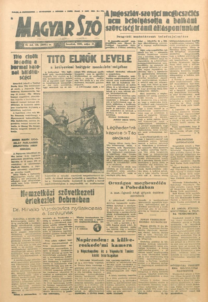 Magyar Szó, 12. évf. 1955. május 22. 137. sz. 1–12. oldal