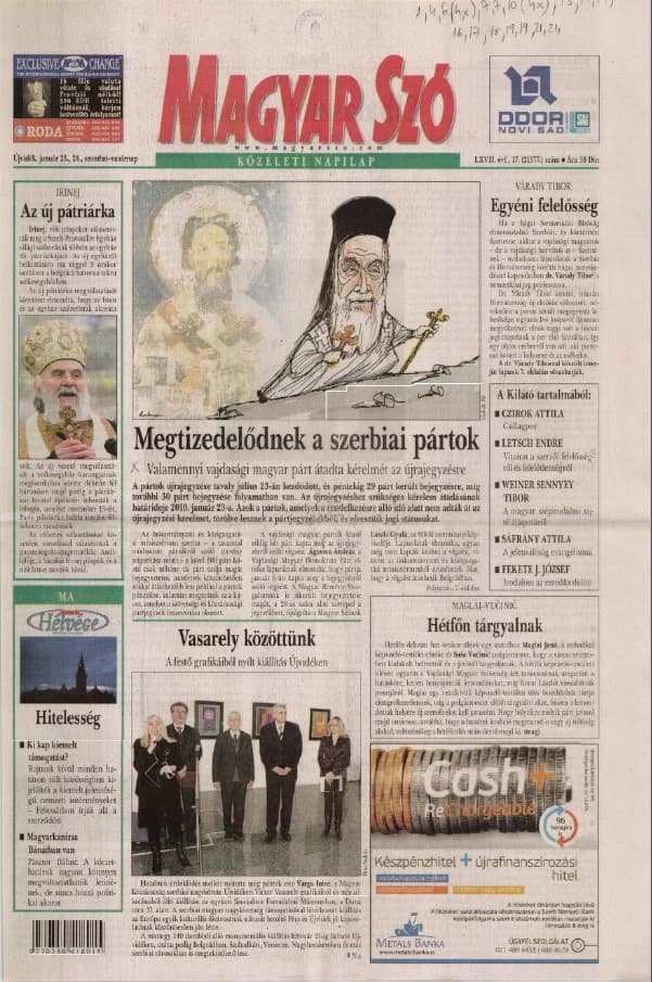 Magyar Szó, 67. évf. 2010. január 23. – 24. 17. sz. 1–44. oldal