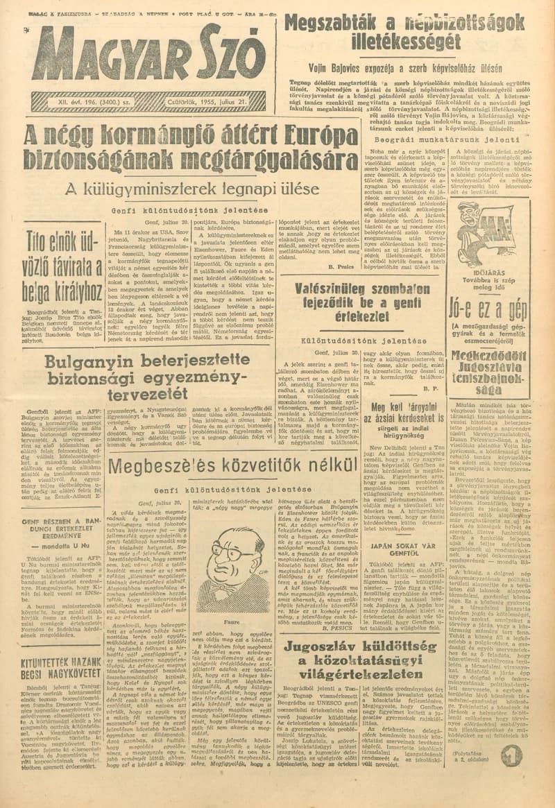Magyar Szó, 12. évf. 1955. július 21. 196. sz. 1–8. oldal