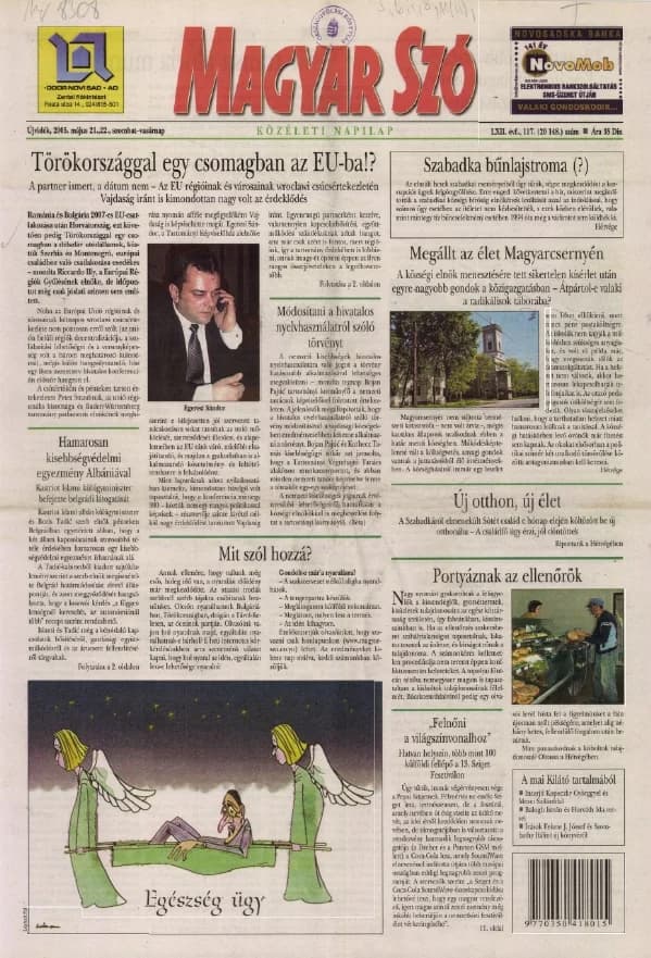 Magyar Szó, 62. évf. 2005. május 21. – 22. 117. sz. 1–24. oldal