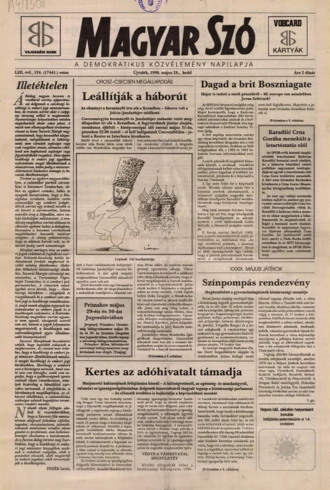 Magyar Szó, 53. évf. 1996. május 28. 124. sz. 1–16. oldal