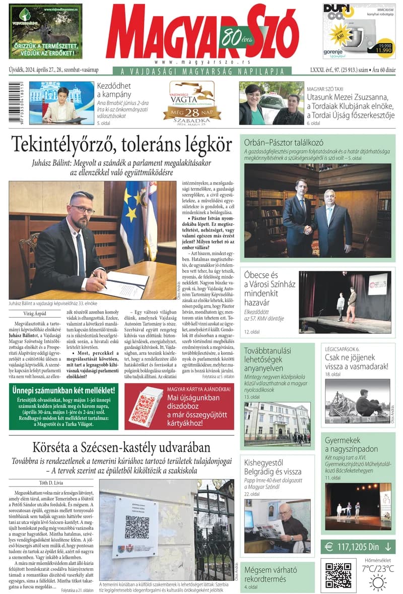 Magyar Szó, 81. évf. 2024. április 27. – 28. 97. sz. 1–32. oldal