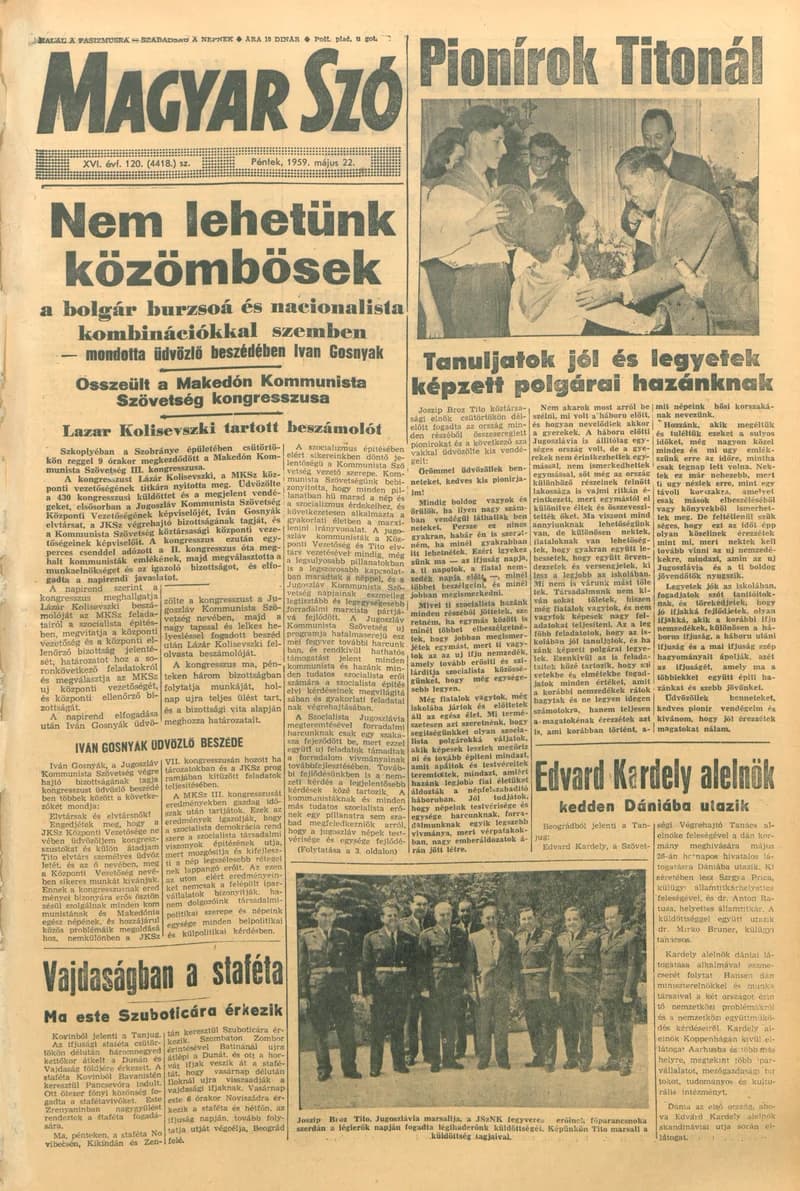 Magyar Szó, 16. évf. 1959. május 22. 120. sz. 1–22. oldal