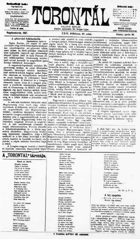 Torontál, 26. évf. 1897. április 30. 98. sz.
