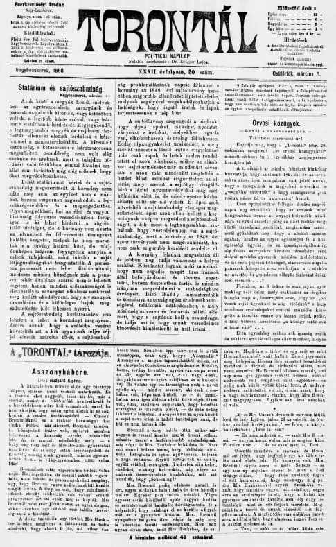 Torontál, 27. évf. 1898. március 3. 50. sz.