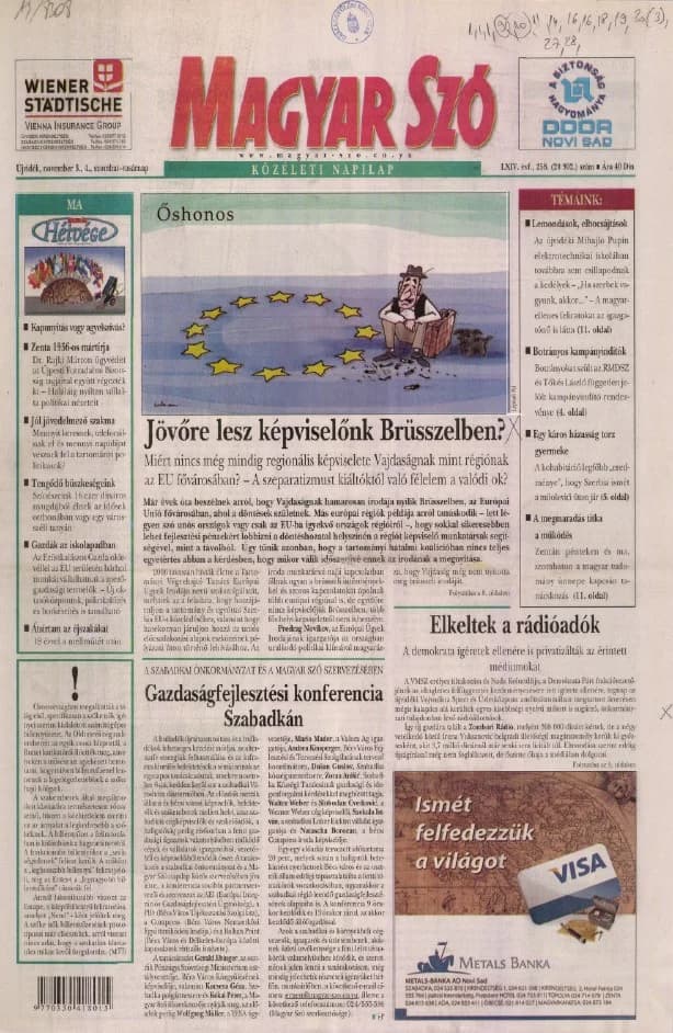 Magyar Szó, 64. évf. 2007. november 3. – 4. 258. sz. 1–36. oldal