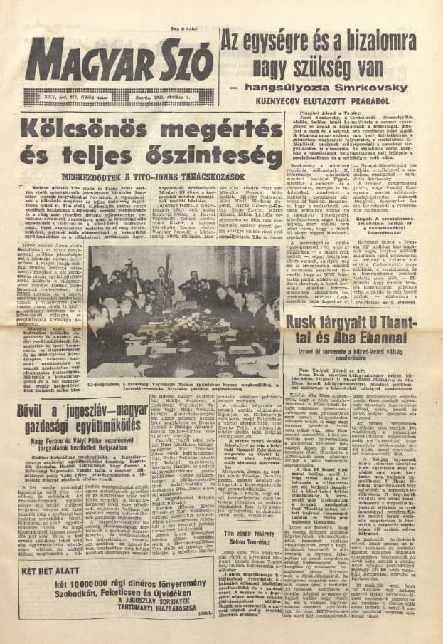 Magyar Szó, 25. évf. 1968. október 2. 272. sz. 1–14. oldal