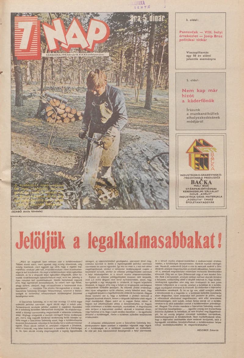 7 Nap, 33. évf. 1978. február 10. 6. sz. 1–24. oldal