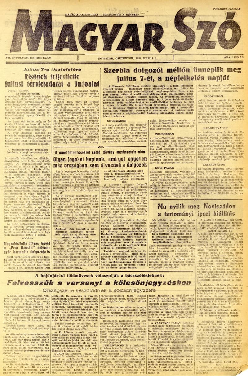 Magyar Szó, 7. évf. 1950. július 6. 159. sz. 1–4. oldal