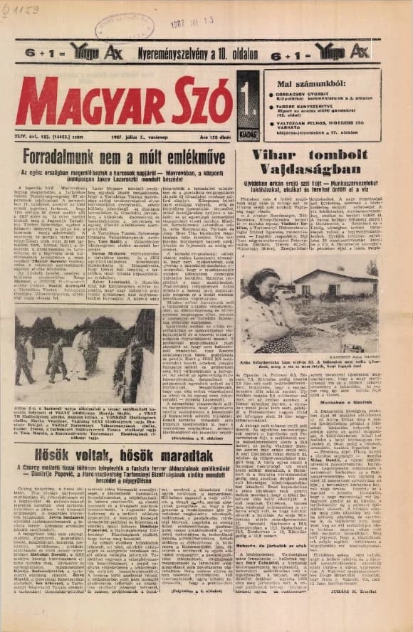 Magyar Szó, 44. évf. 1987. július 5. 182. sz. 1–32. oldal