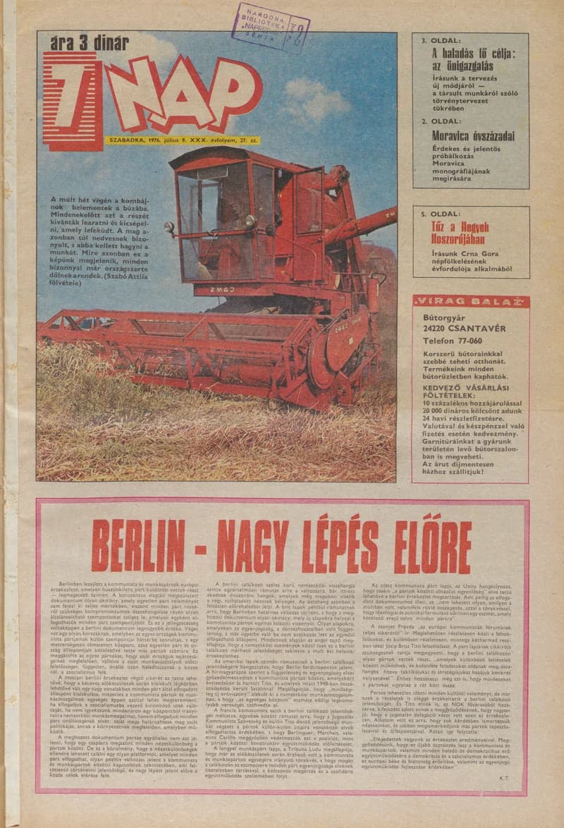 7 Nap, 31. évf. 1976. július 9. 27. sz. 1–24. oldal