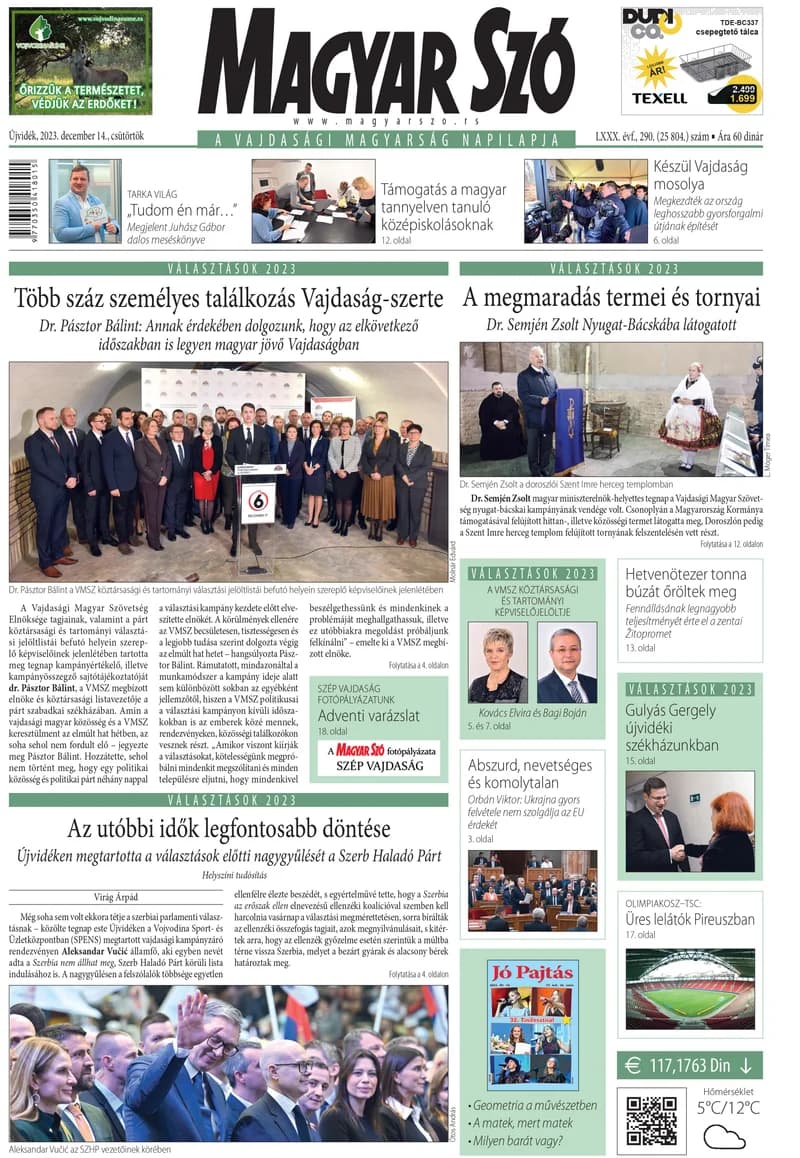 Magyar Szó, 80. évf. 2023. december 14. 290. sz. 1–20. oldal