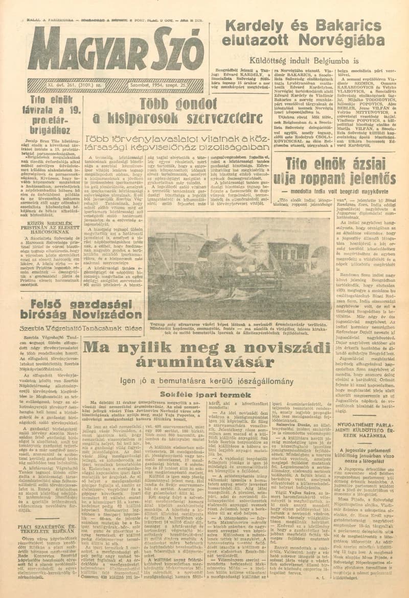 Magyar Szó, 11. évf. 1954. szeptember 25. 261. sz. 1–8. oldal