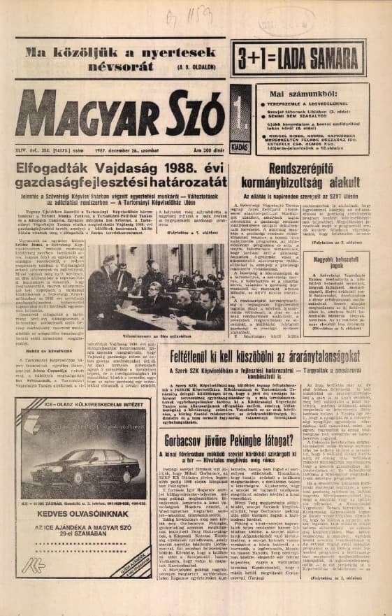 Magyar Szó, 44. évf. 1987. december 26. 354. sz. 1–24. oldal