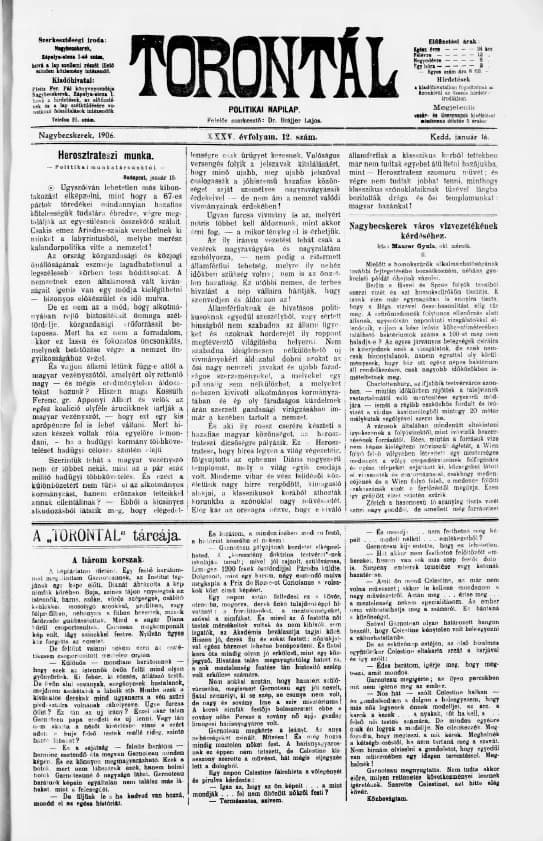 Torontál, 35. évf. 1906. január 16. 12. sz.