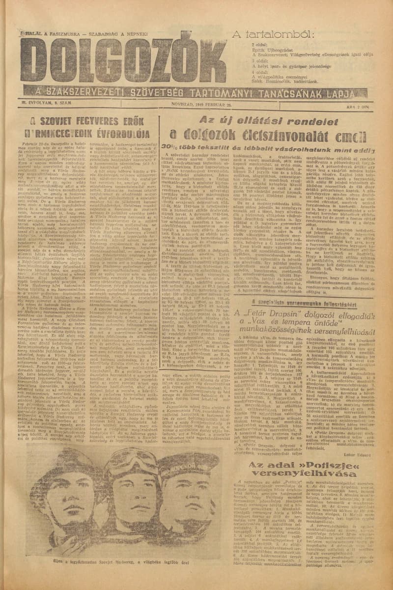 Dolgozók, 3. évf. 1949. február 25. 9. sz.