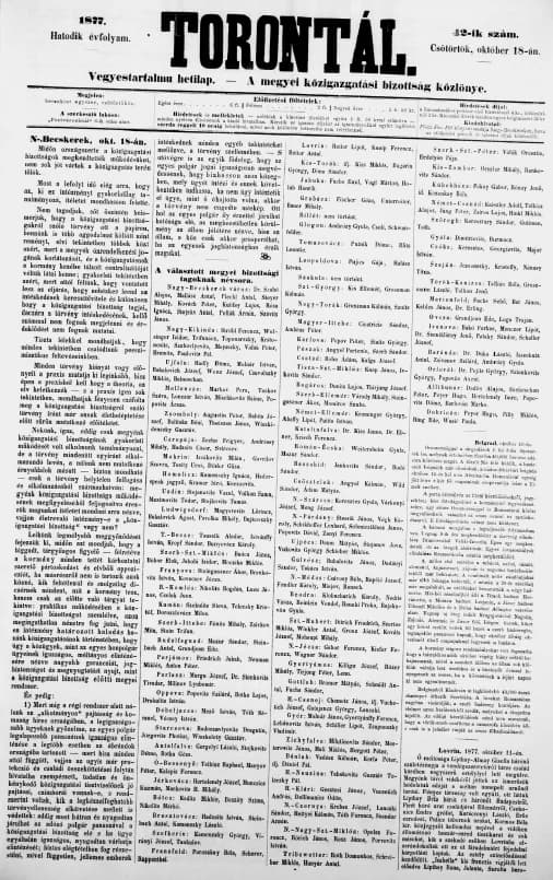Torontál, 6. évf. 1877. október 18. 42. sz.