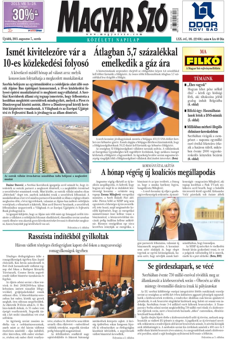 Magyar Szó, 70. évf. 2013. augusztus 7. 181. sz. 1–20. oldal