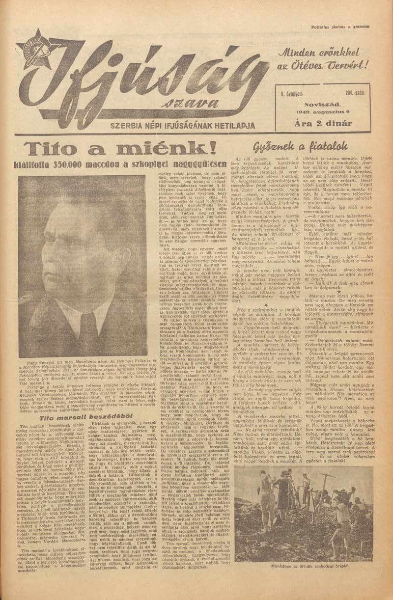 Ifjúság Szava, 5. évf. 1949. augusztus 6. 204. sz.