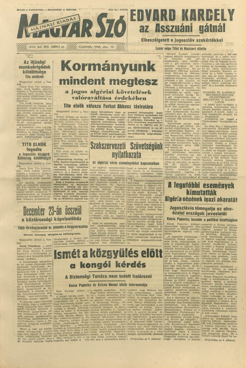 Magyar Szó, 17. évf. 1960. december 15. 293. sz. 1–22. oldal