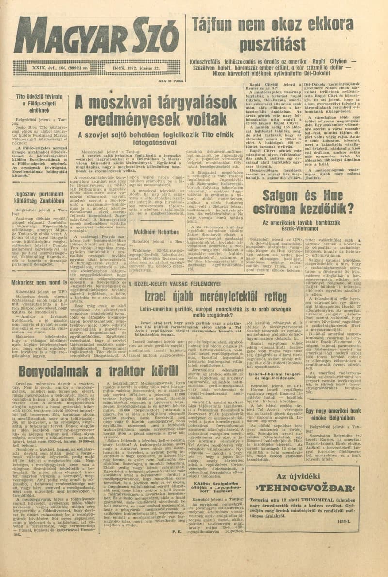 Magyar Szó, 29. évf. 1972. június 12. 160. sz. 1–10. oldal