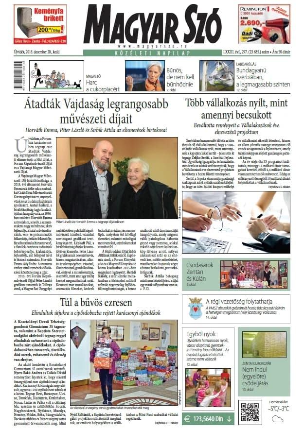 Magyar Szó, 73. évf. 2016. december 20. 297. sz. 1–20. oldal
