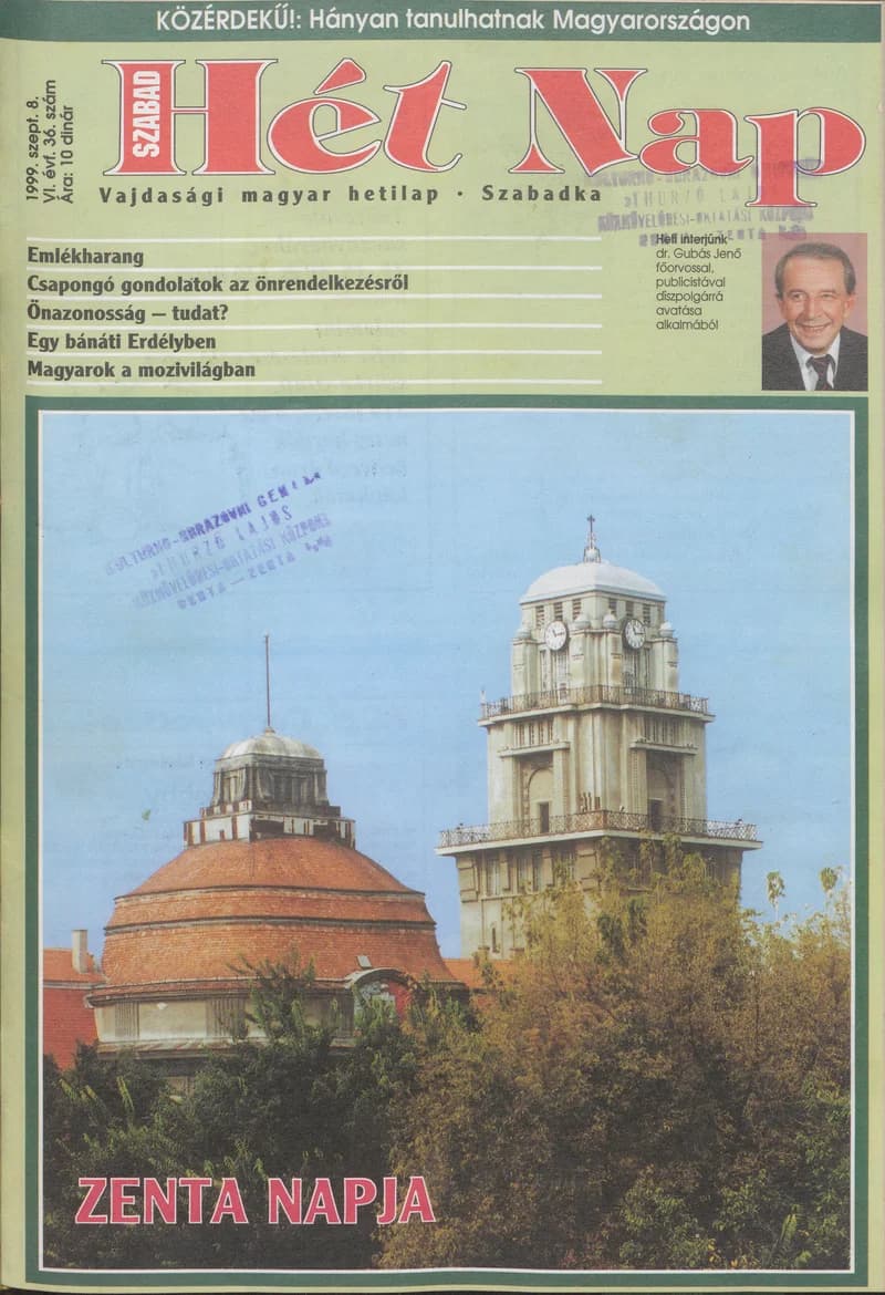 Szabad Hét Nap, 6. évf. 1999. szeptember 8. 36. sz.