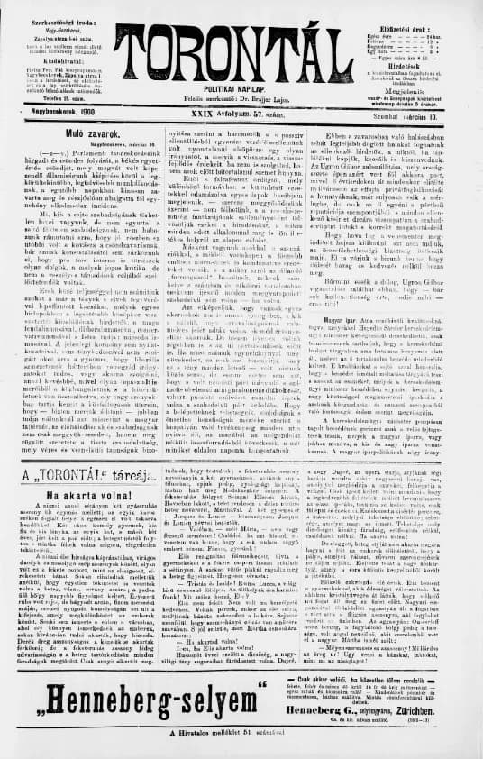 Torontál, 29. évf. 1900. március 10. 57. sz.