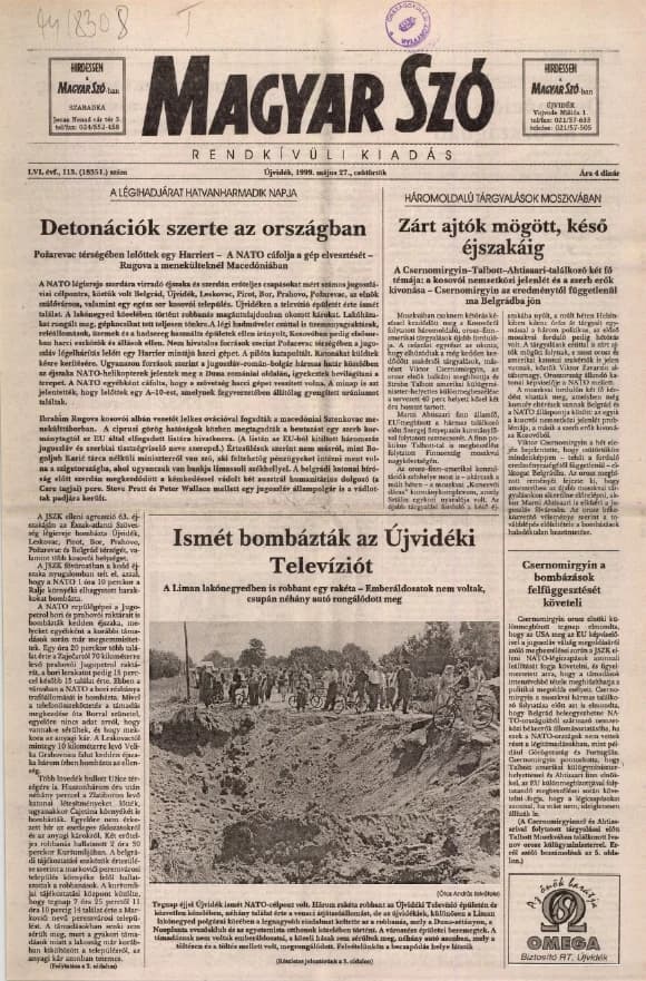 Magyar Szó, 56. évf. 1999. május 27. 113. sz. 1–8. oldal