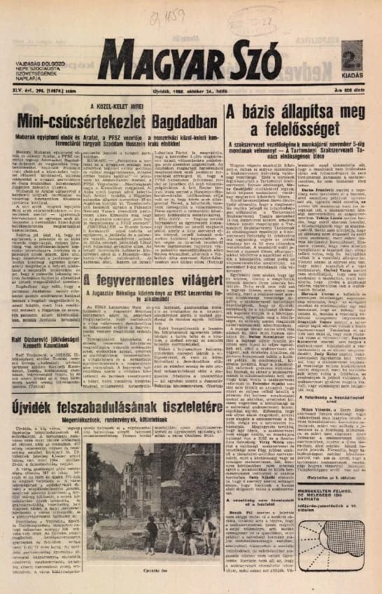 Magyar Szó, 45. évf. 1988. október 24. 294. sz.