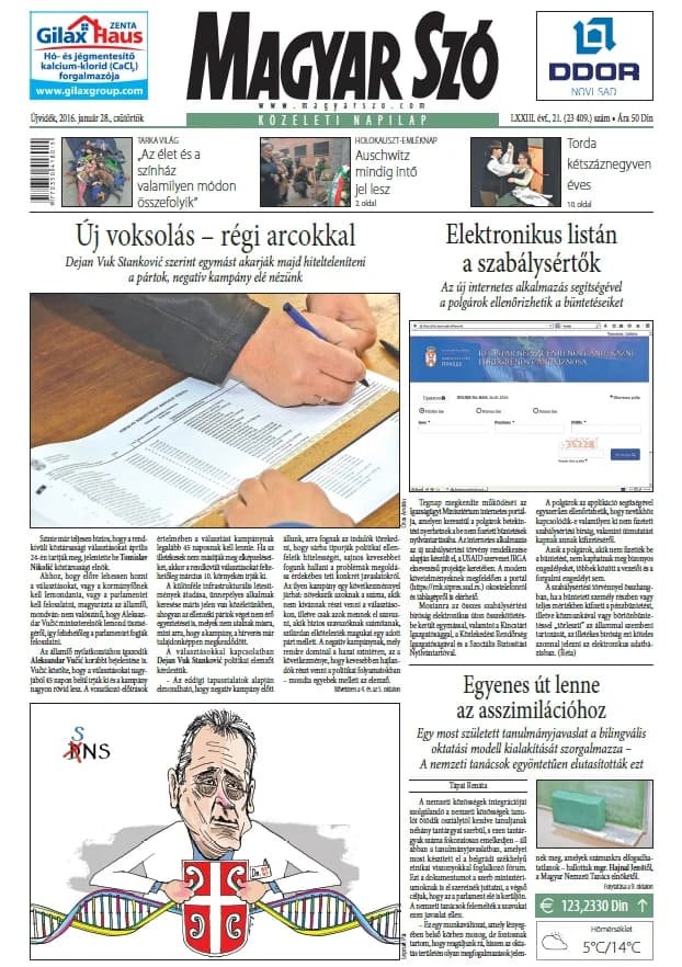 Magyar Szó, 73. évf. 2016. január 28. 21. sz. 1–20. oldal