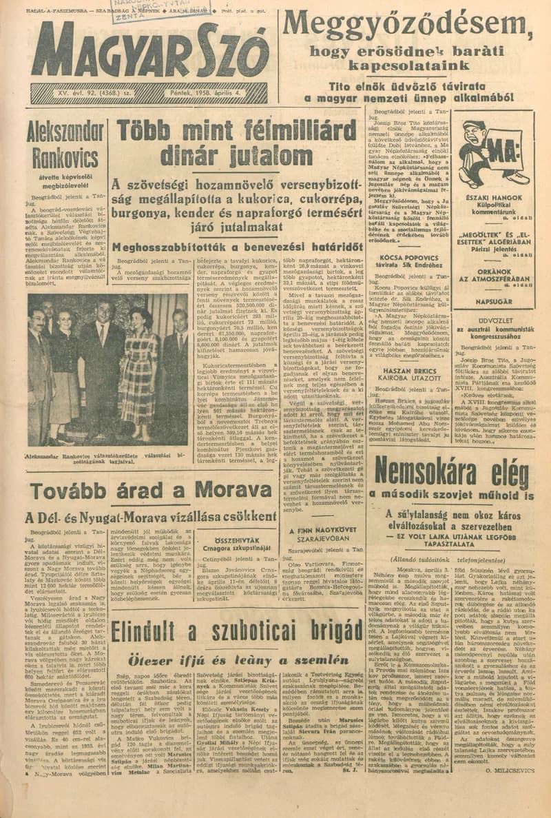 Magyar Szó, 15. évf. 1958. április 4. 91. sz. 1–12. oldal