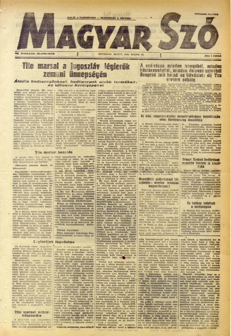Magyar Szó, 7. évf. 1950. május 22. 121. sz. 1–4. oldal