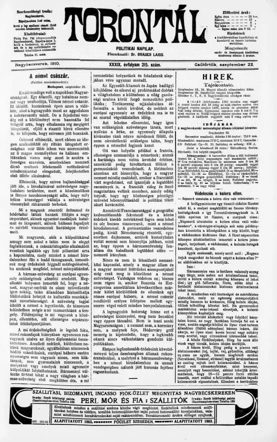Torontál, 39. évf. 1910. szeptember 22. 215. sz.
